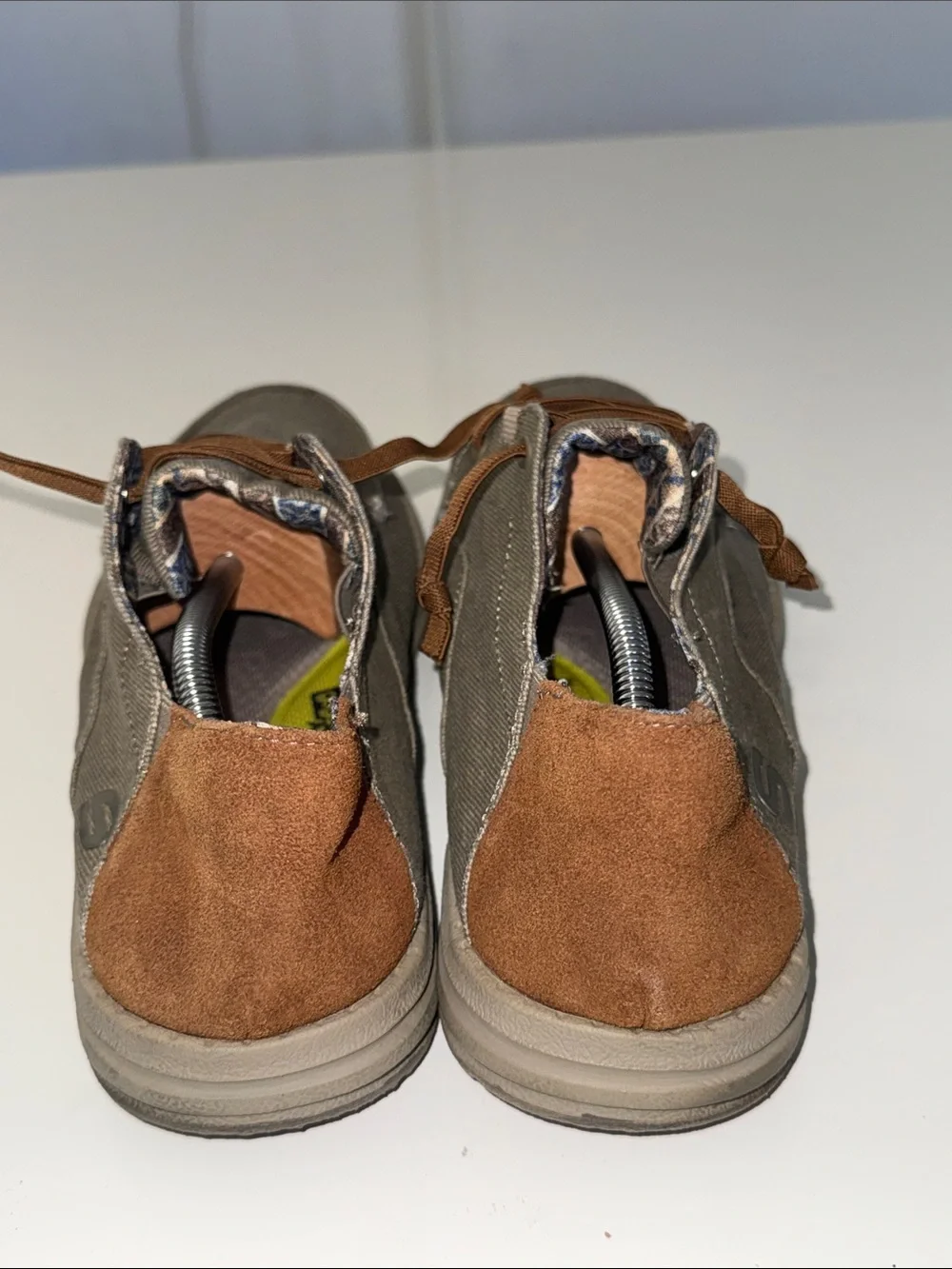 SKECHERS Relax Fit Melson-Planon Taupe Canvas Lace Up Shoes 210116 Size 12